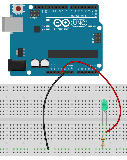 led connection with resistor