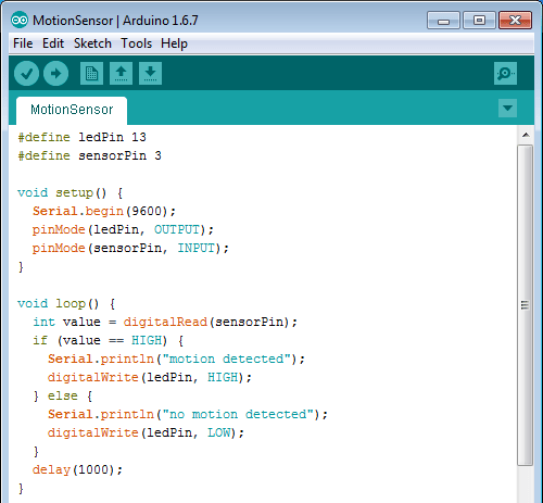 Basic motion sensor code